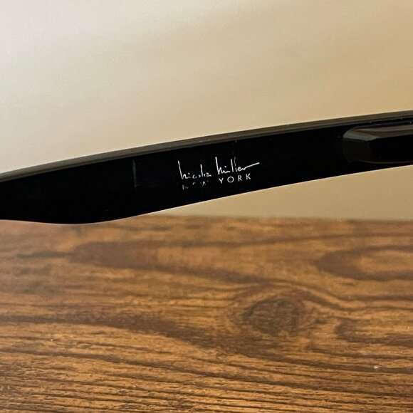 Nicole Miller Classic Black Square Retro Thick Eyeglass Frames Only 52-18-140 - Picture 3 of 9